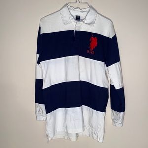 US. Polo Assassin white & blue long sleeve 18